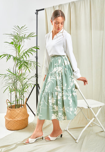 Reikha Skirt Green White